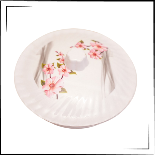 Melamine FM Cover Dish (Pink Flower)