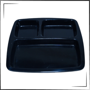 Melamine Partition Plate (3in1) (Black)