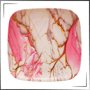 Melamine Square Plate (Pink)