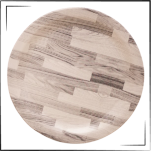 Melamine Plate (Grey & White)