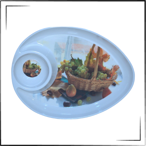 Melamine Partition Plate (Chip & Dip) (Fruits)