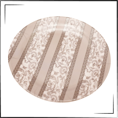 Melamine Sweet Plate (Grey Stripe)