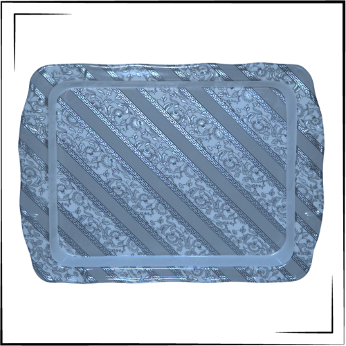 Melamine Tray Grey Stripe