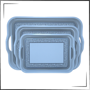 Melamine Tray (Set Of 3) Grey