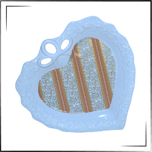 Melamine Plate (Heart Shape) (Orange)
