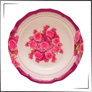Melamine Soup Plate (Pink Rose)