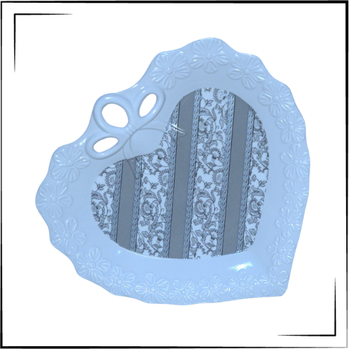 Melamine Plate (Heart Shape) (Grey)