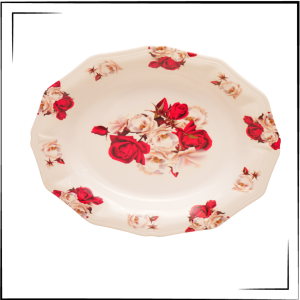 Melamine Rice Dish (Red Rose)